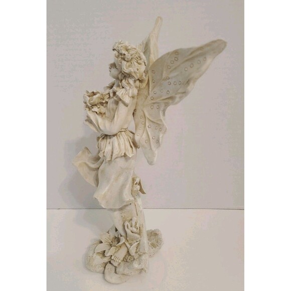 Midwestern Home Products 12.5" White Resin Fairy Whimsical Fantasy Flowers EUC - Picture 5 of 8